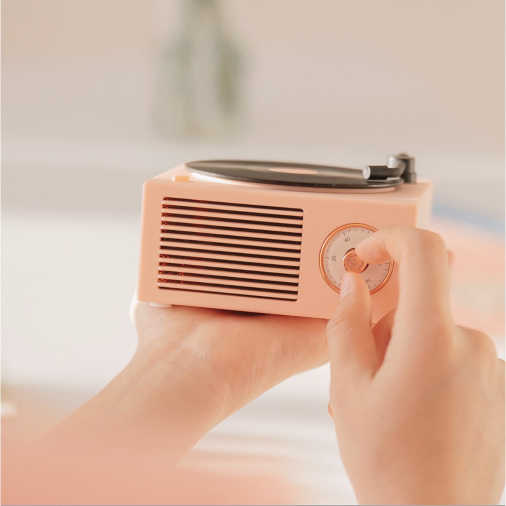 Retro Atom Vinyl Record Player Bluetooth Speaker Audio Desktop Wireless Multi-function Mini Portable Speaker Creative