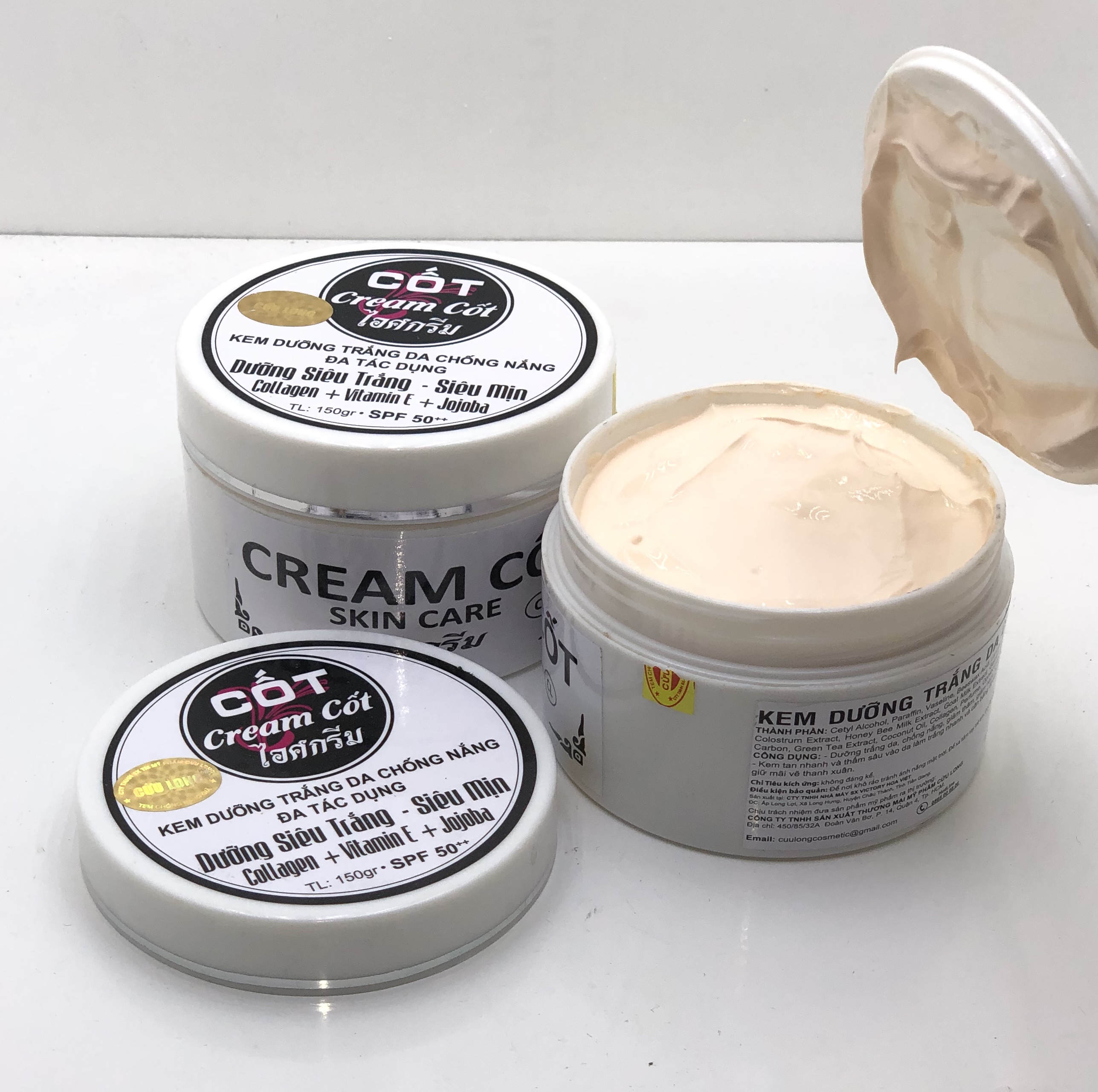 Kem Cốt Kem Body Siêu Trắng Siêu Mịn Chính Hảng Cửu Long 150g