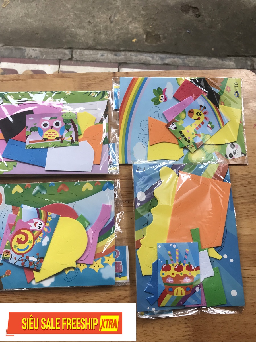 (RẺ VÔ ĐỊCH) Bức tranh dán ghép hình 3D bằng xốp cho bé vui chơi học tập cùng bố mẹ