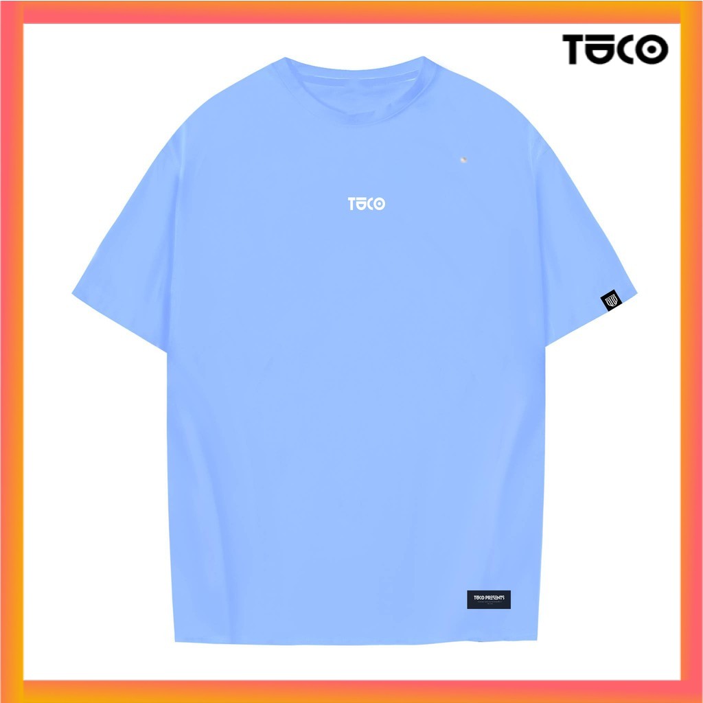 Áo thun tay lỡ basic tee TUCO blue white xanh chữ trắng, áo phông cotton form rộng OVERSIZE unisex nam nữ local brand