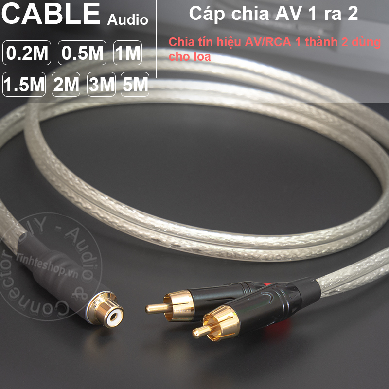 Cáp chia av cái sang 2 av đực diy 0.2m đến 5m - dây hoa sen chia 1 thành 2