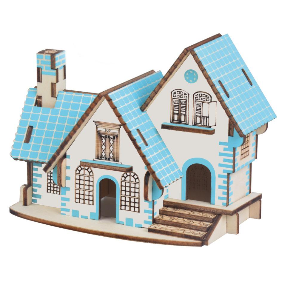 Đồ chơi lắp ráp mô hình nhà gỗ 3d diy mini giá rẻ - nhà gạch 2 tầng