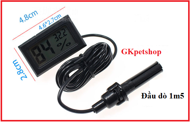 Nhiệt kế đo nhiệt độ và độ ẩm cho bò sát setup cho chuồng pet