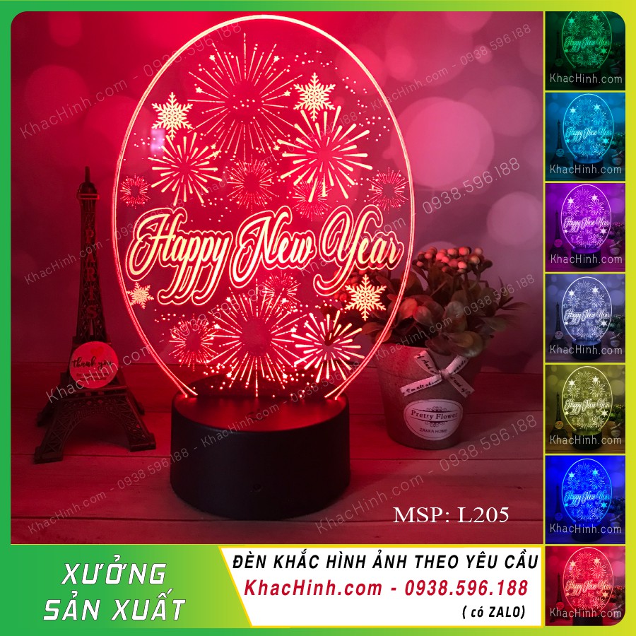 Đèn led 3d happy new year 01 – đèn decor tết happy new year, khachinh.com