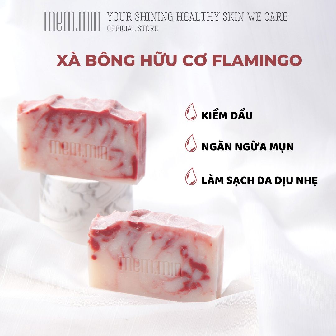 Memmin. xà bông hữu cơ flamingo coconut+shea |tẩy da chết với bùn khoáng| 100gr