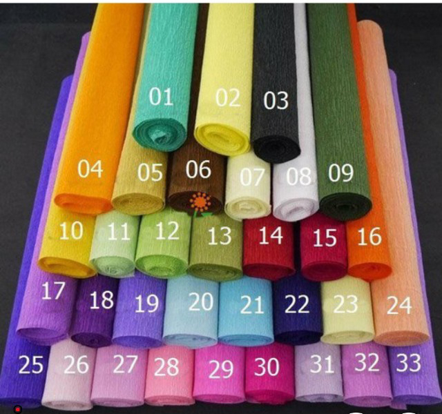 Combo 10 cuộn giấy nhún đủ màu làm hoa