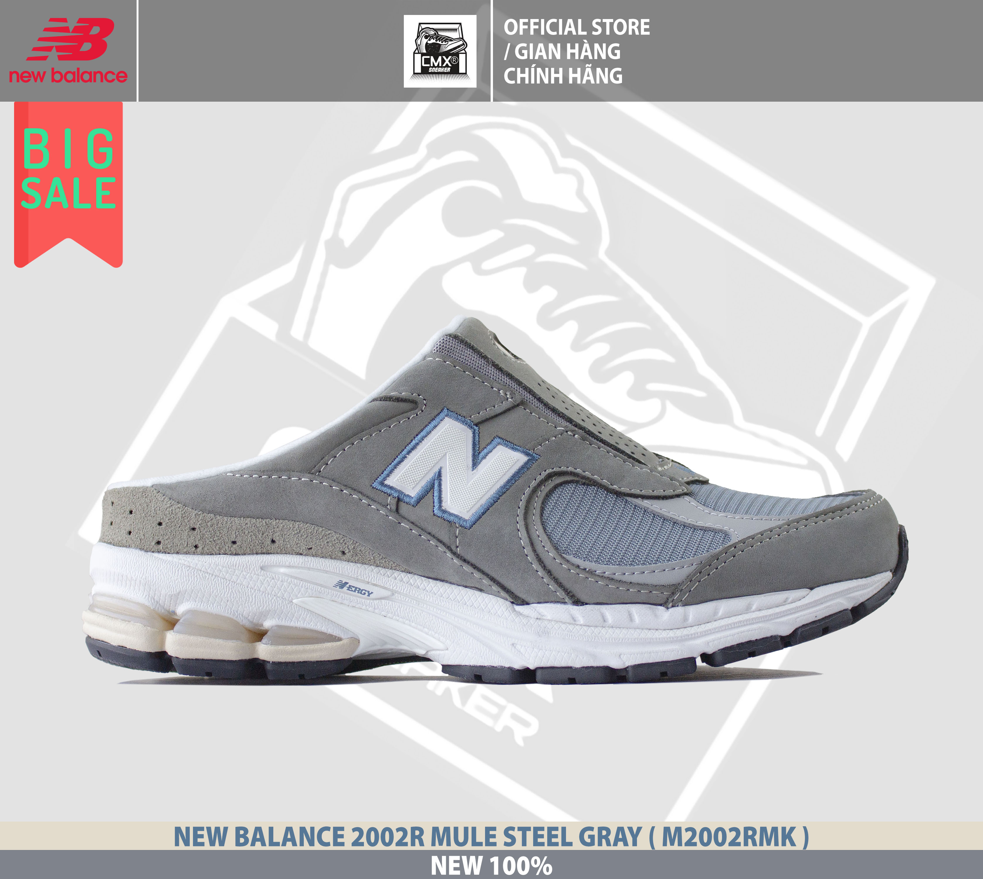 HÀNG CHÍNH HÃNG CÓ SẴN  Giày New Balance 2002R MULE STEEL GRAY  M2002RMK