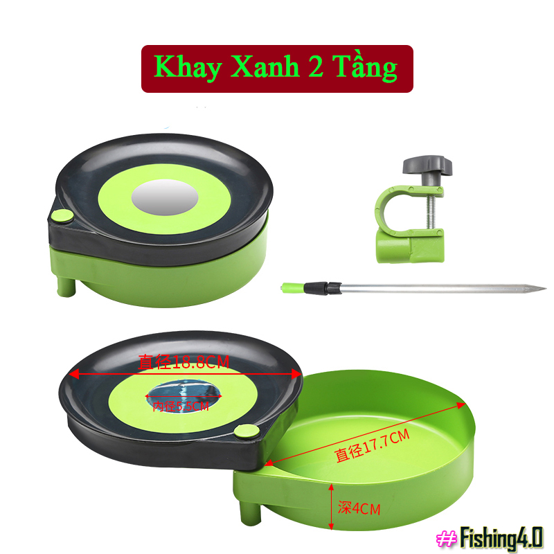 Khay Đựng Mồi Câu Đài Câu Đơn phụ kiện câu cá phụ kiện câu đài bát trộn mồi bát đựng mồi 2 tầng 3 tầng- DHS