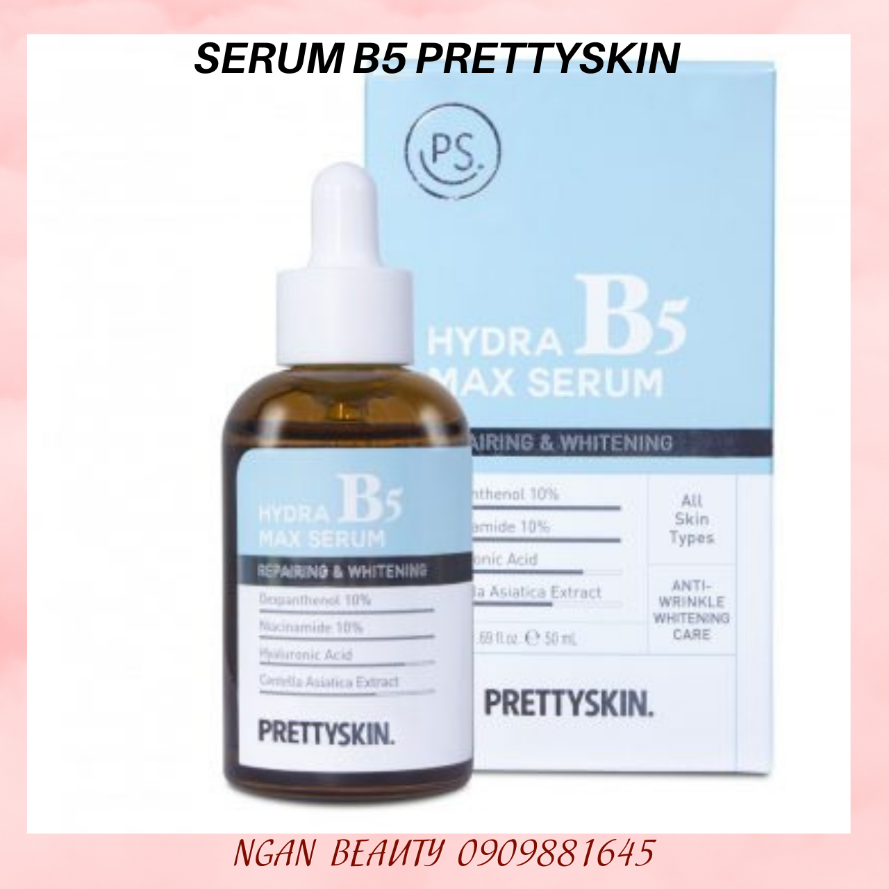 Tinh chất phục hồi và dưỡng trắng,dưỡng ẩm, căng bóng da b5 pretty skin 50ml