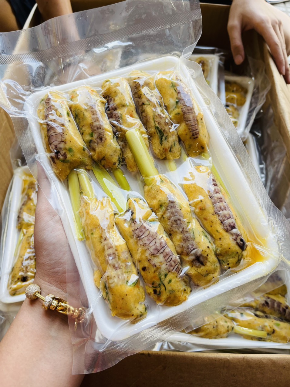 Chả hải sản cuộn sả - giá sỉ