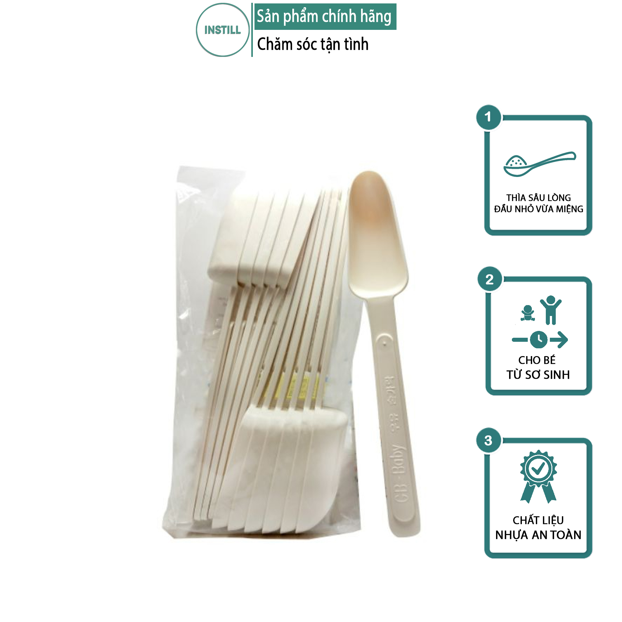Thìa uống sữa cho bé Gb baby Hàn Quốc, chất liệu an toàn, đầu nhỏ vừa miệng bé – Instill Store