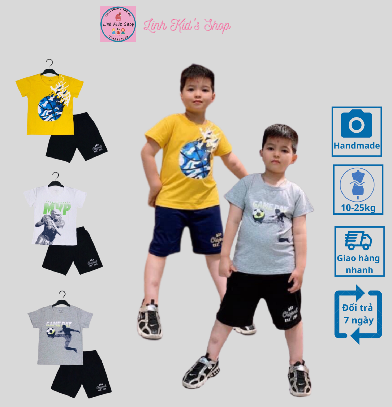 Bộ cotton size đại cho bé trai từ 9-13 tuổi