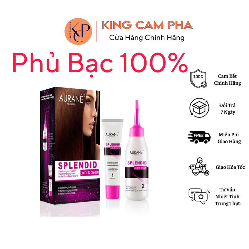 Màu nhuộm phủ bạc aurane 60ml x2