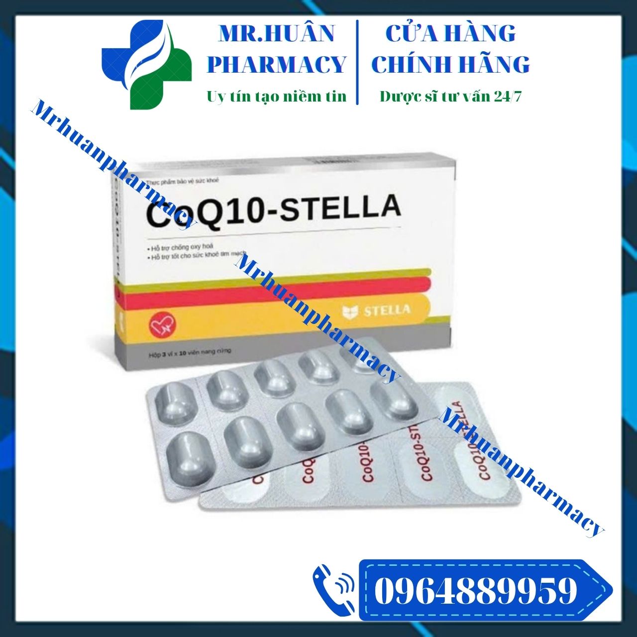 Coenzyme Q10 CoQ10 Stella (Hộp 30 viên) - Giúp chống oxy hoá, tốt cho sức khoẻ tim mạch