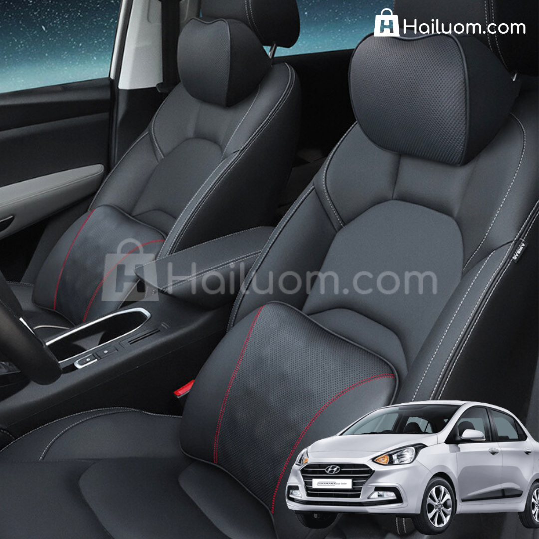 Gối Tựa Đầu ô tô Gối Tựa Lưng ô tô HYUNDAI I10 Da Thật Cao Cấp - Công thái học ERGONOMIC