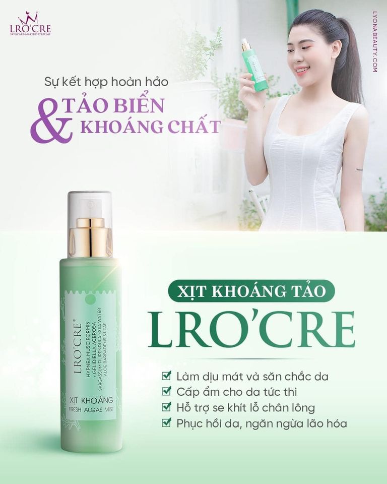 Xịt khoáng tảo biển thiên nhiên lro’cre chai 150ml
