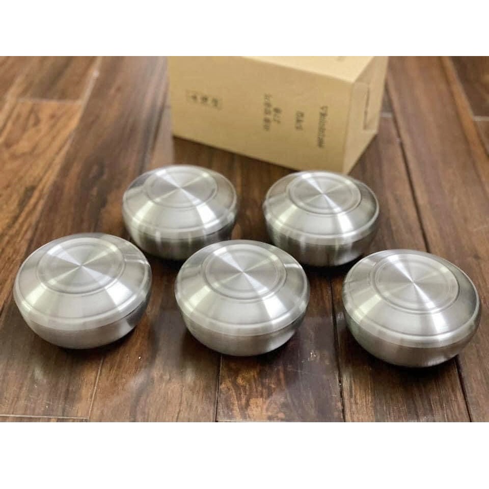 HÀNG XUẤT DƯ XỊN Bát cơm inox nhỏ có nắp phong cách Hàn quốc (inox304) đường kính 11cm