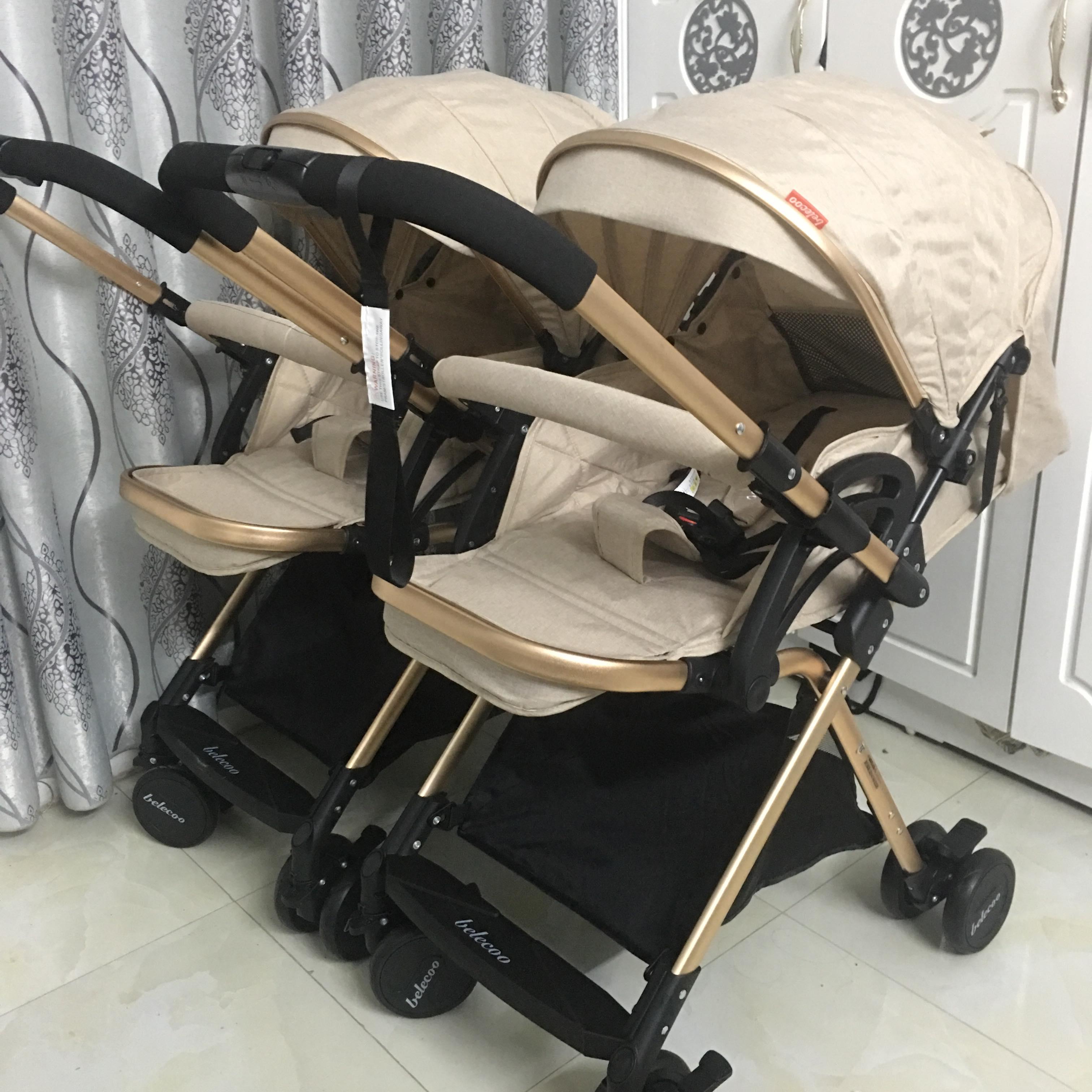 Xe đẩy đôi cao cấp 2 chiều gấp gọn siêu đẹp cho bé