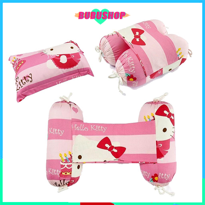 Bộ gối chặn lá đinh lăng cho bé sơ sinh trai và gái, từ 0-6 tháng tuổi, giúp bé ngủ ngon chống giật mình