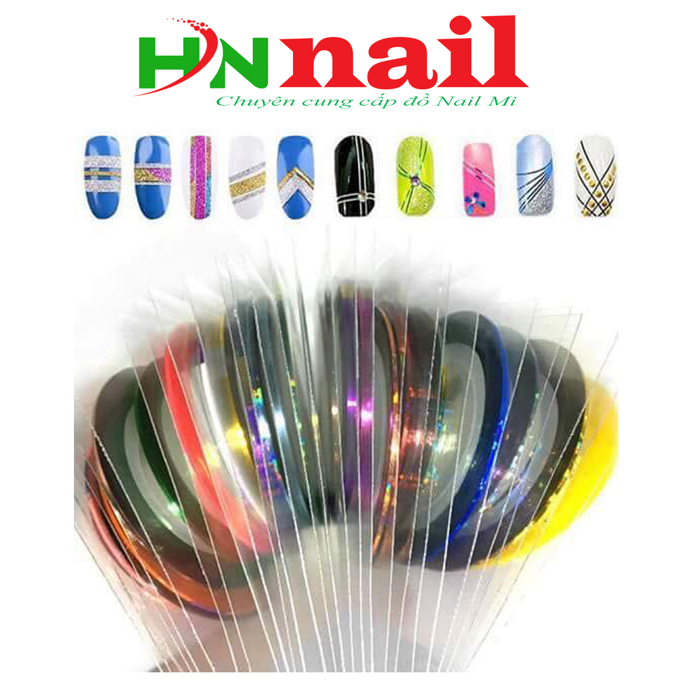 Sét 01 cuộn dây line kim tuyến trang trí móng làm nail
