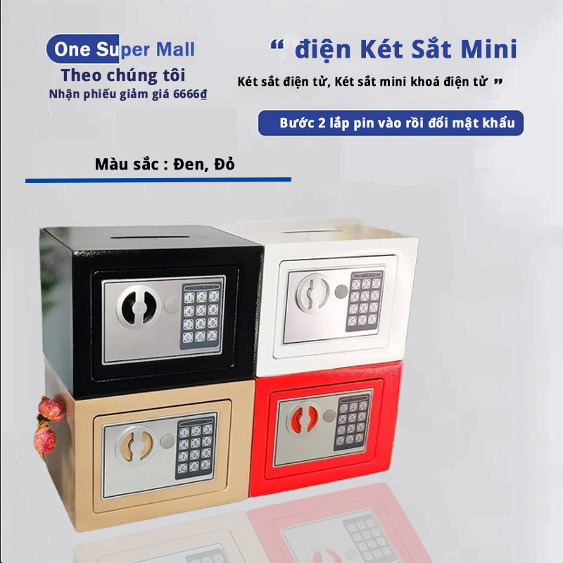 Két sắt điện tử, Két sắt mini khoá điện tử Két sắt mini 17e sơn tĩnh điện Két Sắt Mini Chính Hãng Có Khóa Mật , Két Sắt Mini Chính Hãng Két sắt mini 17e đựng tiền siêu an toàn cho bé
