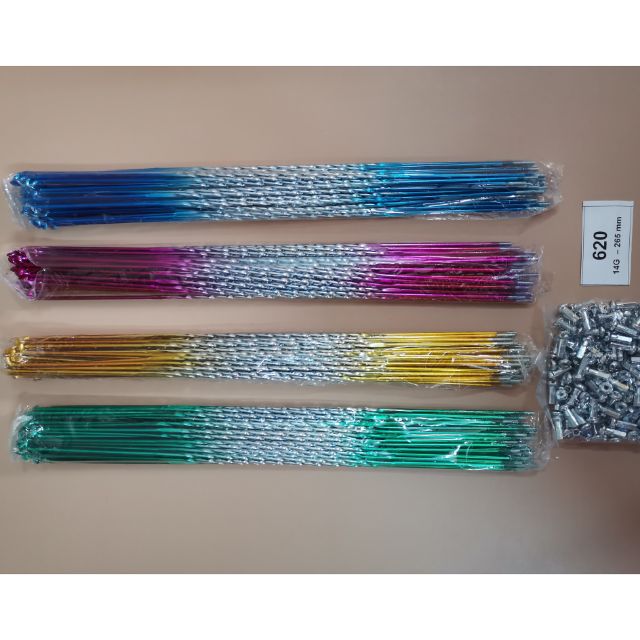 Căm (Nan Hoa) Xe Đạp 680 (27 In) Xoắn Màu 72 Lỗ Niền Dày