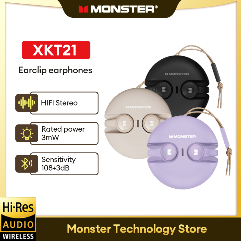 [MỚI] Monster XKT21 Tai nghe bluetooth không dây kẹp trên tai cuộc gọi thoại độ nét cao giảm tiếng ồn thông minh thể thao chạy bộ tai nghe thể thao chất lượng âm thanh cao không trong tai