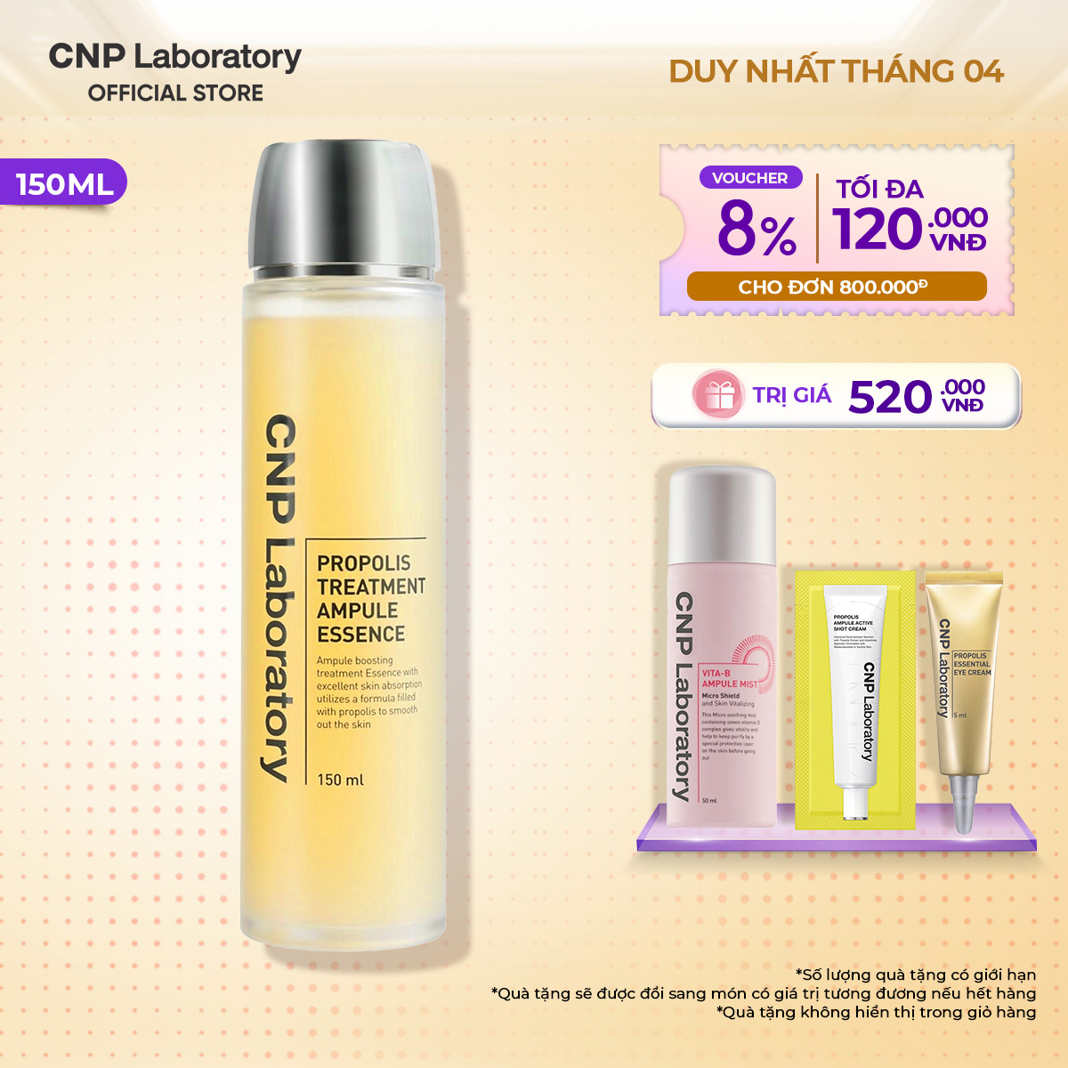 [CNP Laboratory Offficial] Nước thần keo ong (tiền tinh chất) dưỡng ẩm và phục hồi CNP Laboratory Propolis Treatment Ampule Essence 150ml