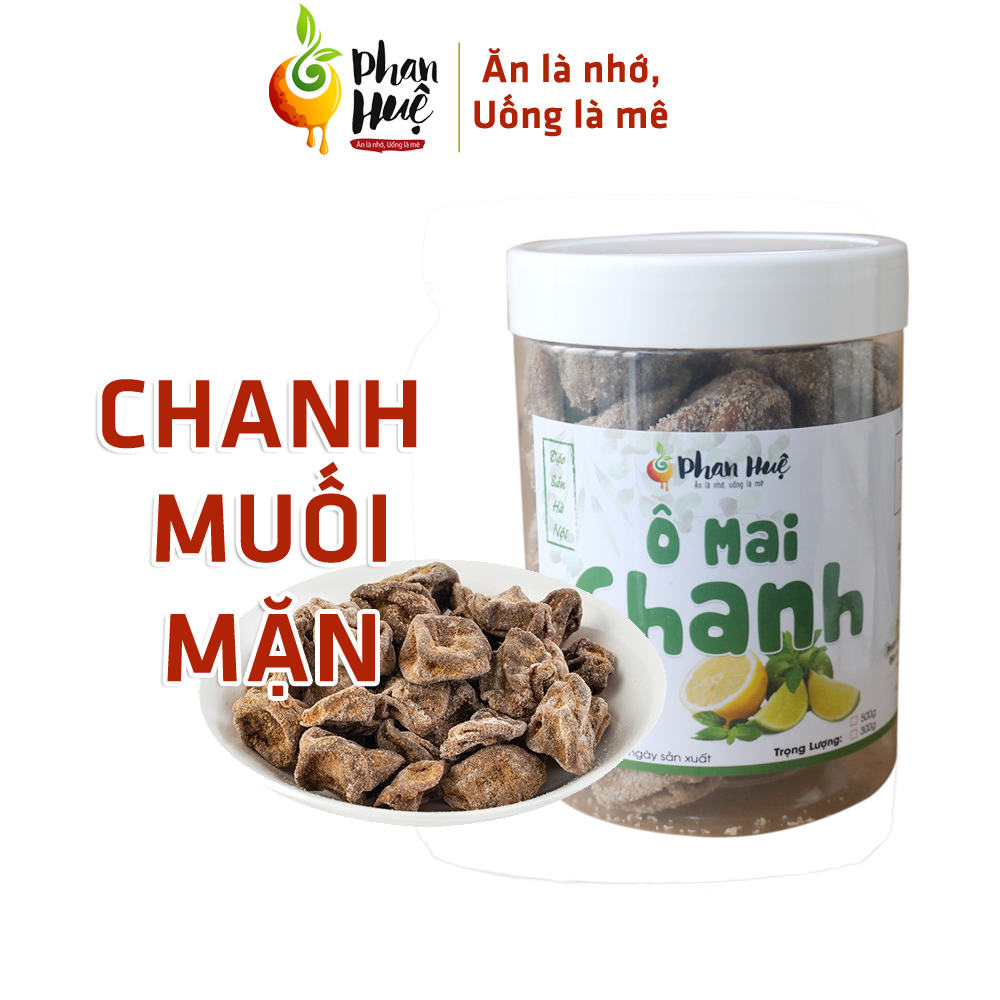 Ô Mai Xí Muội Chanh Mặn Hà Nội - Phan Huệ Đặc Biệt (300gr). Chanh Tươi Chọn Lọc. Ăn Là Nhớ. Đặc Sản Hà Nội. Giảm rát họng, ngậm ho cực tốt