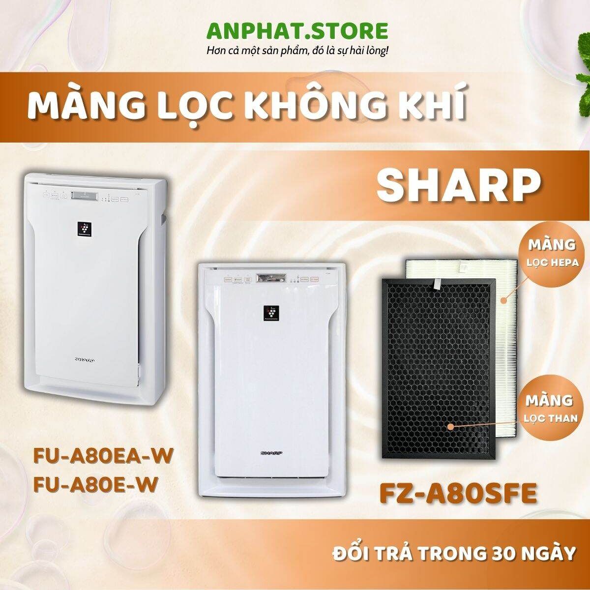 Màng lọc không khí thay thế Mã: FZ-A80SFE, FU-A80EA-W, FU-A80E-W,... màng lọc than, màng lọc hepa