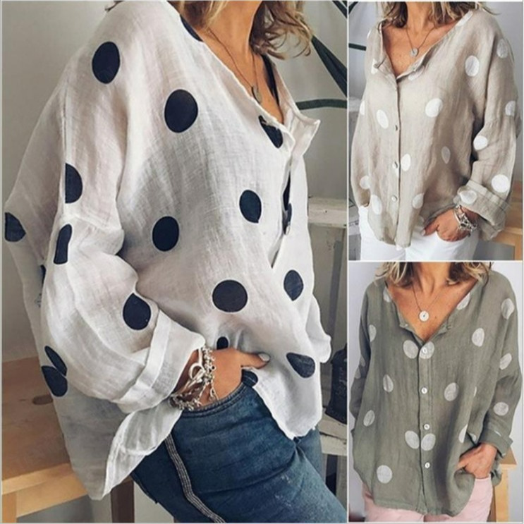 NianMiao Elegant VNeck Cardigan with Polka Dot Design for Women's Summer Fashion