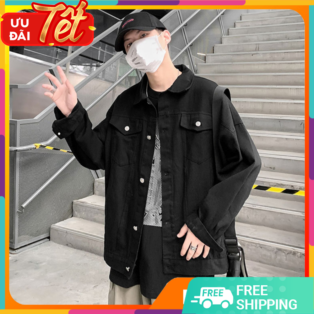 ÁO KHOÁC JEAN DENIM NAM NỮ TRƠN 2 TÚI HỘP CÁ TÍNH ĐỘC ĐÁO NEW TREND 2021