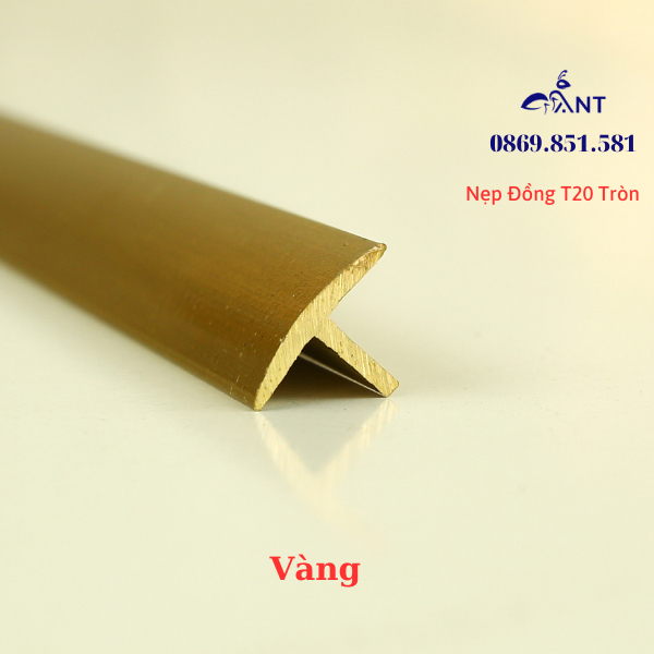 Nẹp đồng t20 tròn đủ màu, nẹp đồng chữ t, nẹp đồng chống trơn, giá 1m