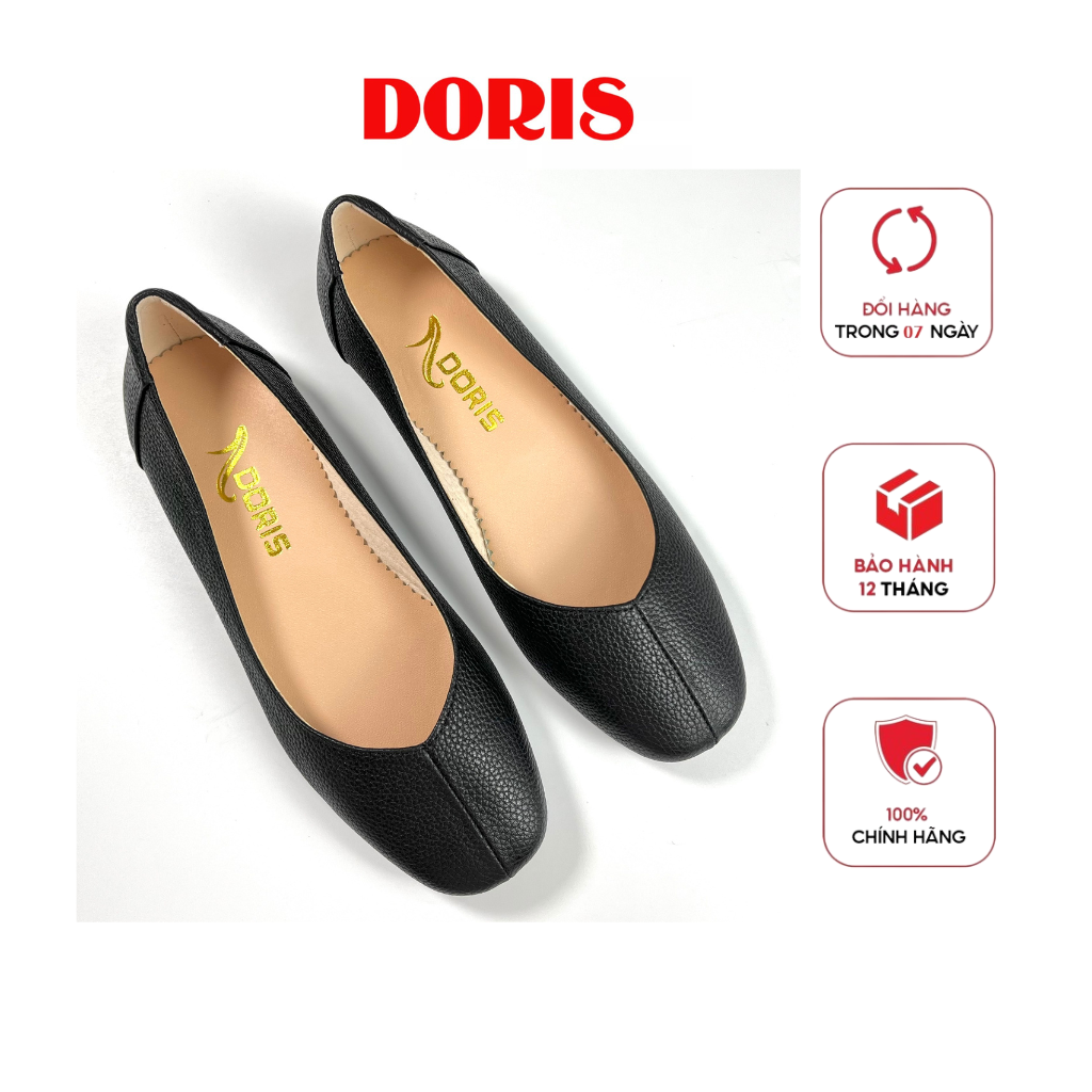 Giày búp bê bệt doris dr005-da bò thật cao cấp - mũi vuông siêu êm - có bảo hành