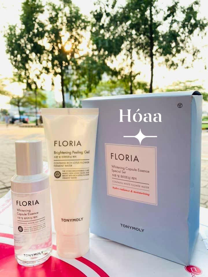 Set Tinh Chất  VÀ Tẩy Tế Chết Tony Moly Floria Giúp Trắng Da Và Trị Nám