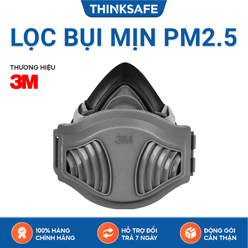 Mặt nạ phòng độc 3M 3200 kèm 10 tấm lọc 1744 lọc hơi hữu cơ và lọc bụi mịn mặt nạ lọc hơi độc và lọc bụi mịn Thinksafe