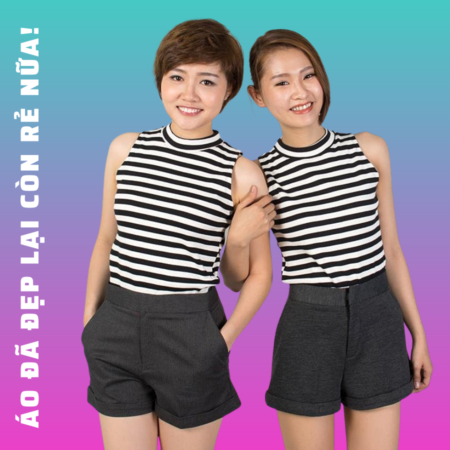 Áo Croptop nữ cute , có thể mặc thành áo cặp bạn thân, chất thun cotton 100% cao cấp - freesize dưới 48KG