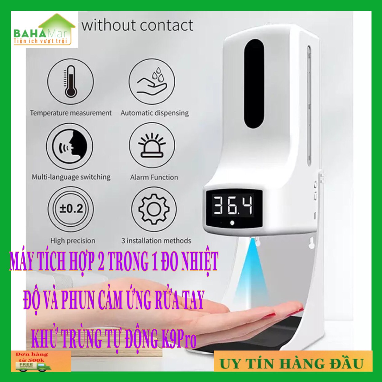 MÁY TÍCH HỢP 2 TRONG 1 ĐO NHIỆT ĐỘ VÀ PHUN CẢM ỨNG RỬA TAY KHỬ TRÙNG TỰ ĐỘNG K9Pro "BAHAMAR" MÁY TÍCH HỢP 2 TRONG 1 ĐO NHIỆT ĐỘ VÀ PHUN CẢM ỨNG RỬA TAY KHỬ TRÙNG TỰ ĐỘNG K9Pro "BAHAMAR"