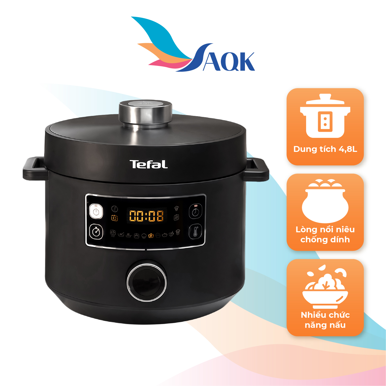 Nồi áp suất điện đa năng Tefal Turbo Cuisine 4.8 lít CY754830 - Hàng chính hãng