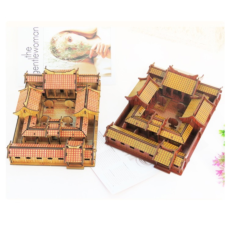 Đồ chơi lắp ráp gỗ 3D Mô hình Nhà gỗ Bắc Kinh R-8086 Laser