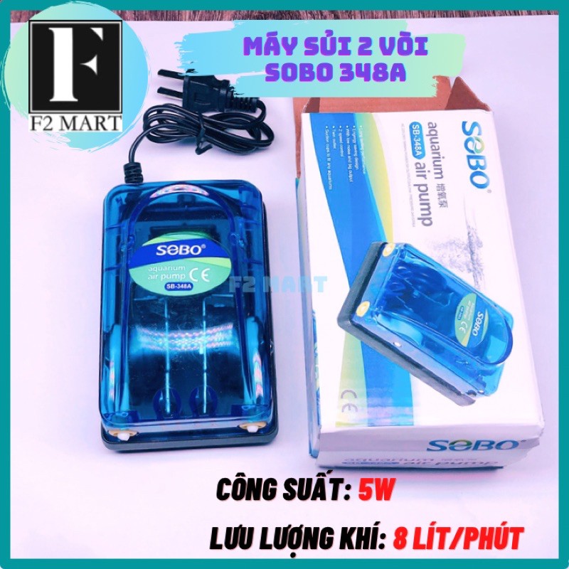 Máy sủi khí oxy 2 vòi sobo 348a | rs 348 | vs 348a cho hồ cá bể cá
