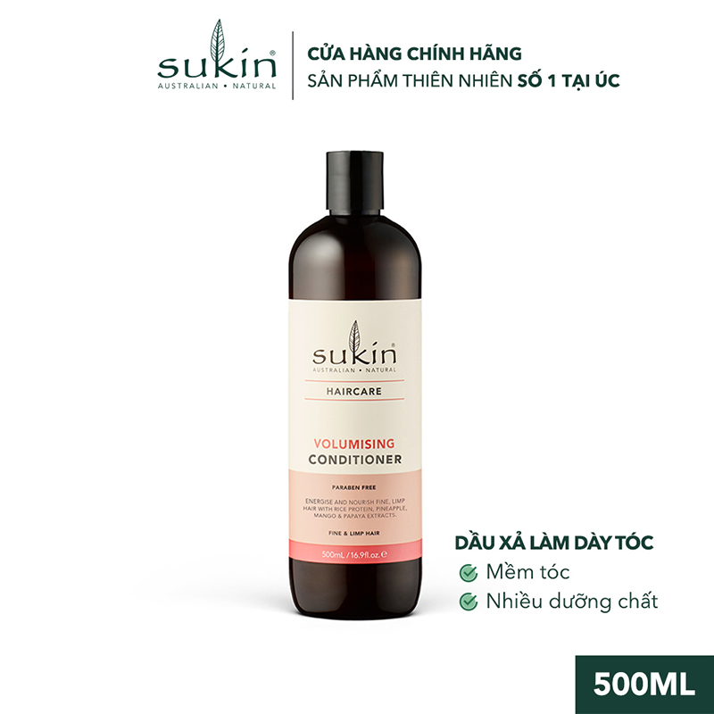 Dầu xả làm phồng tóc sukin haircare volumising conditioner 500ml su59ttcrn - sukinvn - sukin beauty