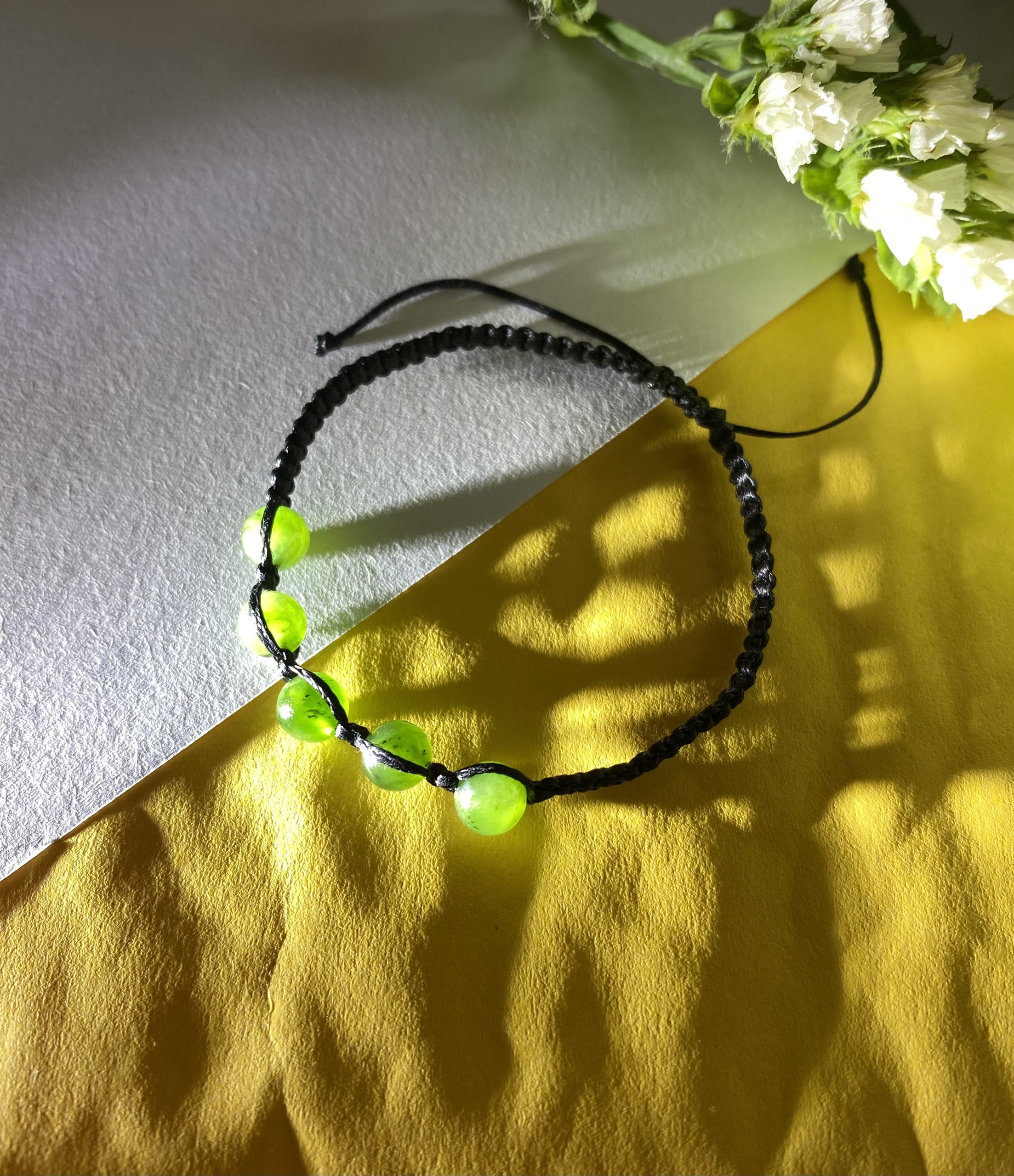 Dây đeo tay Ngọc Bích 6mm 5 viên