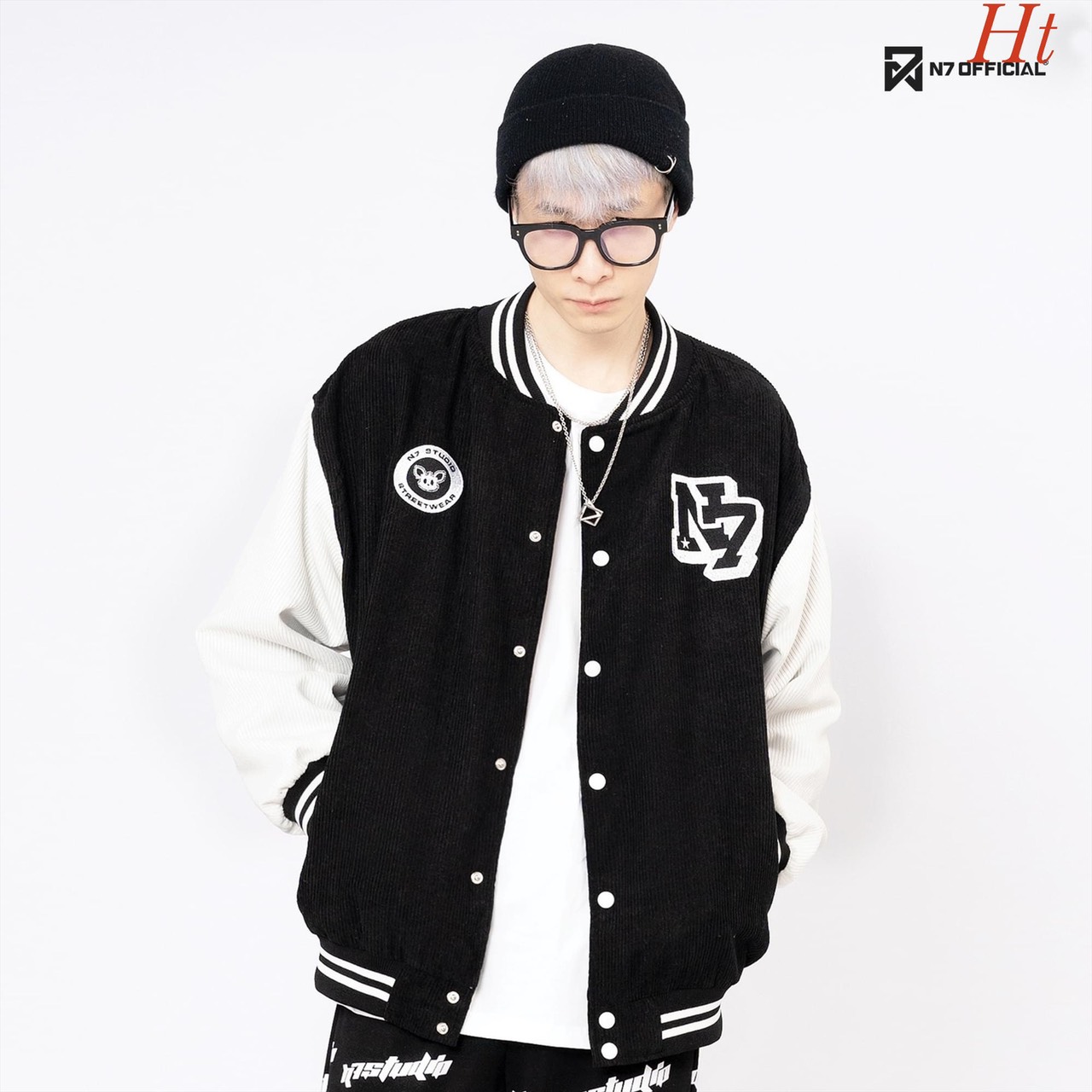 Áo Khoác Bomber Phối tay N7 bomber bóng chày basic nam nữ form rộng