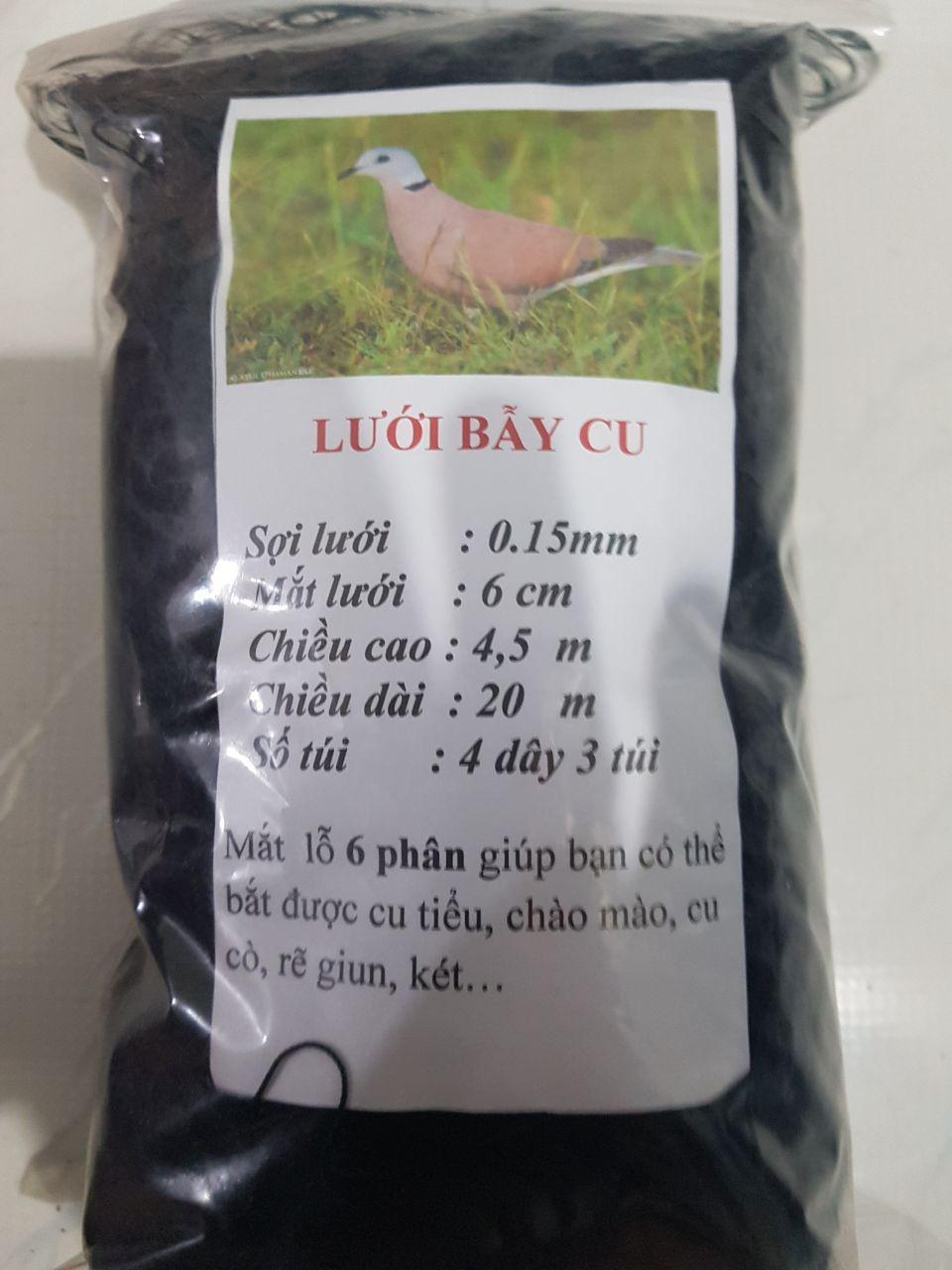 lưới 6 phân 20m bẫy cu tiểu, chào mào, rẽ giun, két...