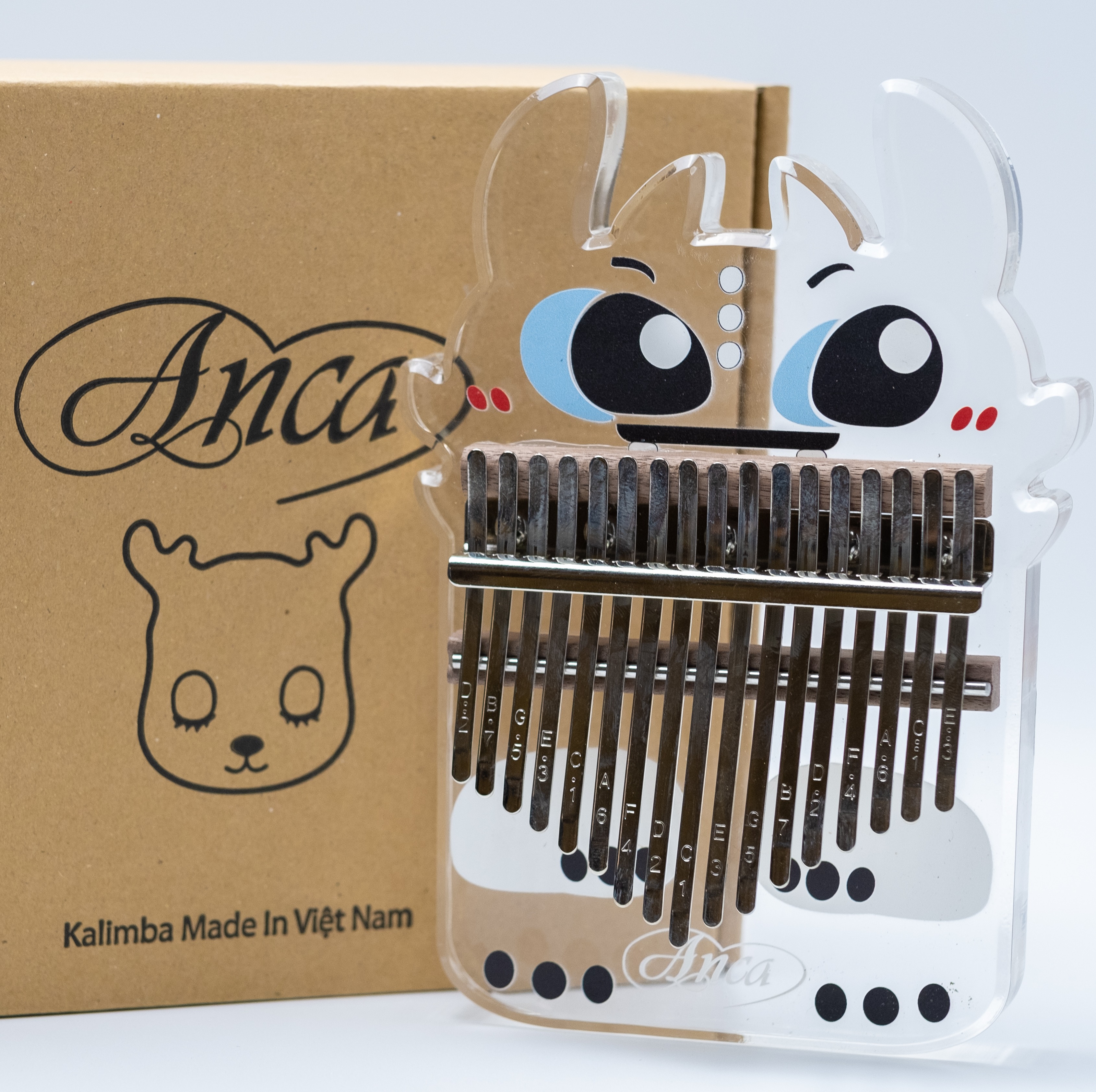 Đàn kalimba răng sún pha lê 17 phím chính hãng anca - đầy đủ phụ kiện