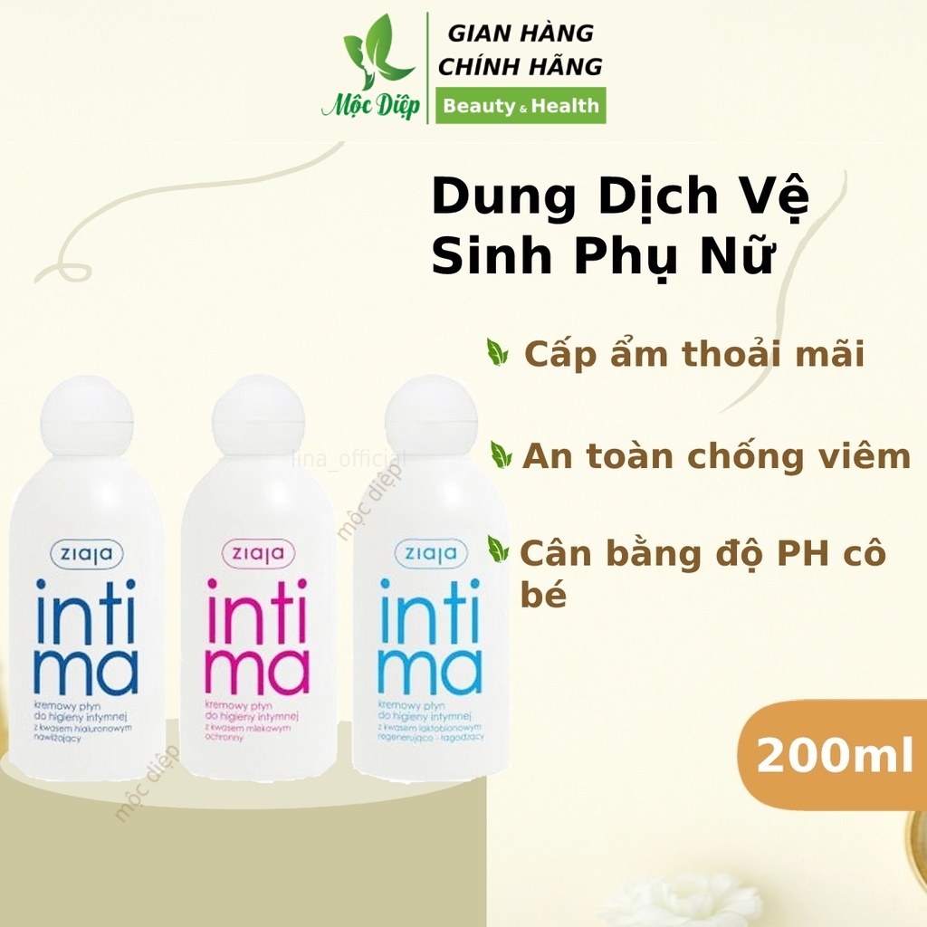 Dung dịch vệ sinh phụ nữ Intima Ba Lan 200ml - ddvs phụ nữ - Mộc Diệp