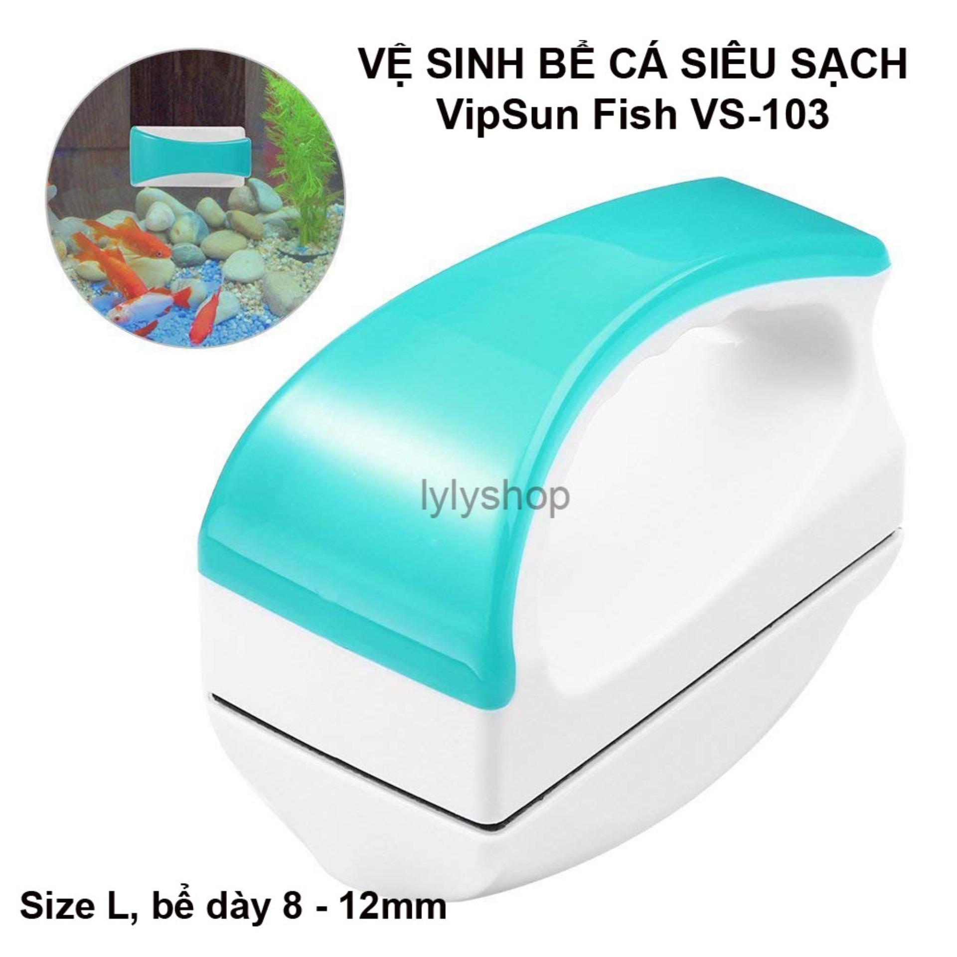 Nam Châm Lau Cọ Rửa Kính Bể Cá Cảnh Mini VipSun Fish Kính Dày 8- 12mm