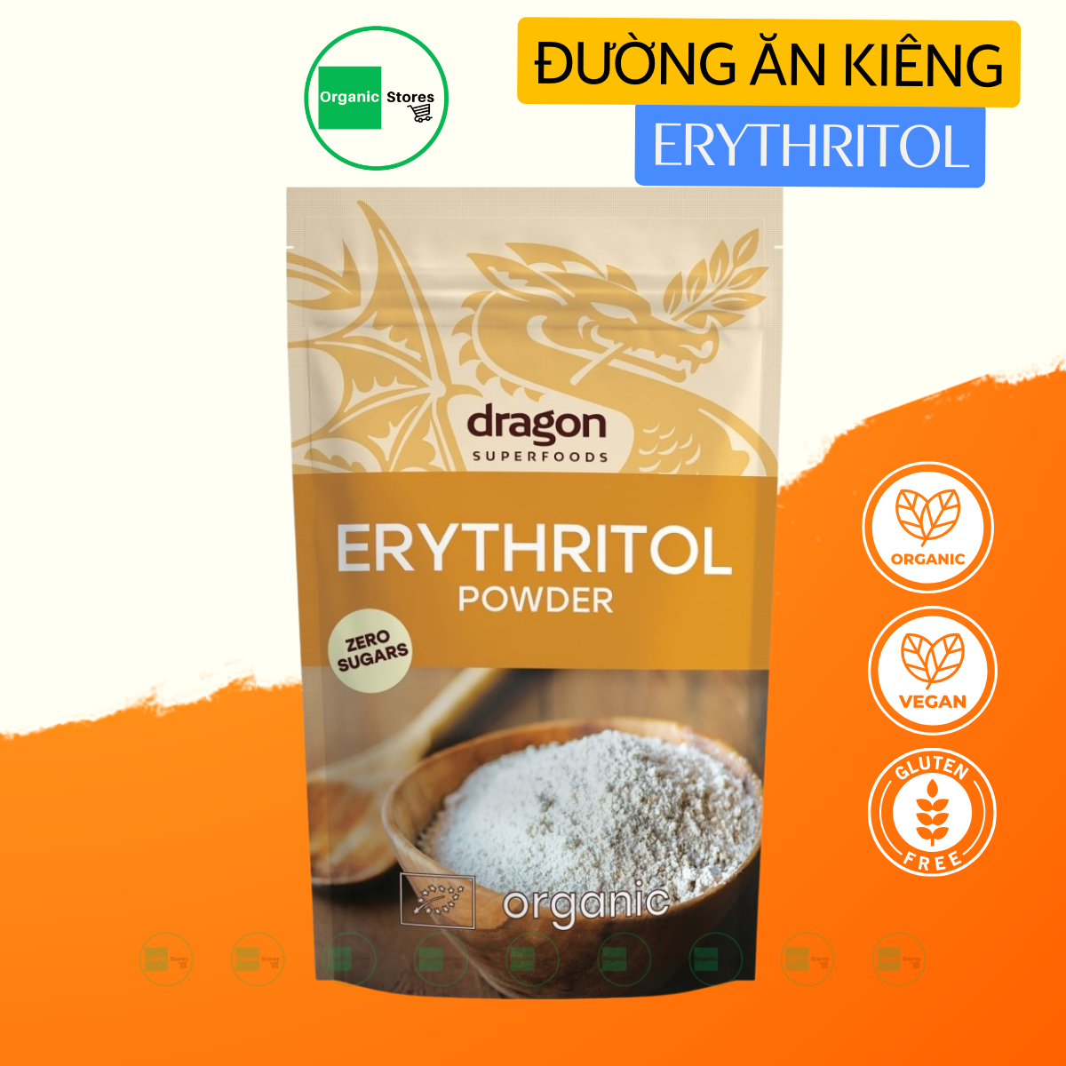 Đường ăn kiêng Erythritol hữu cơ 250gr - Dragon Superfoods