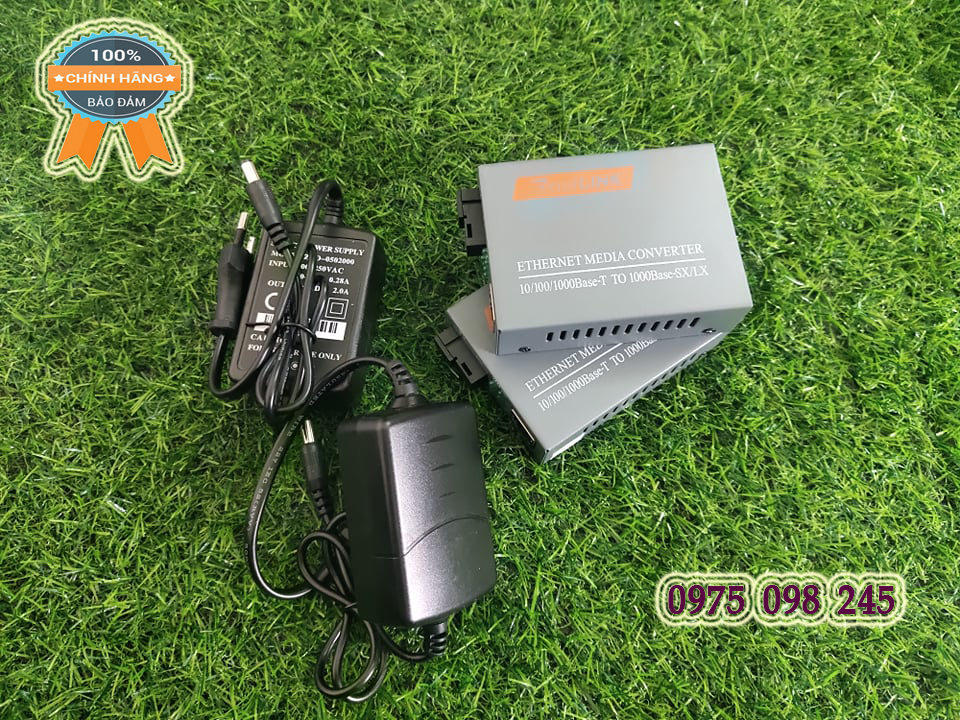 Bộ Đổi Quang Điện 1 Sợi Media Converter quang 1FO 1Q 1LAN 1Gbps Netlink HTB-GS-03AB